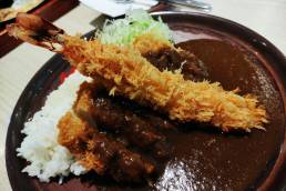 Japanese curry with katsu and ebi